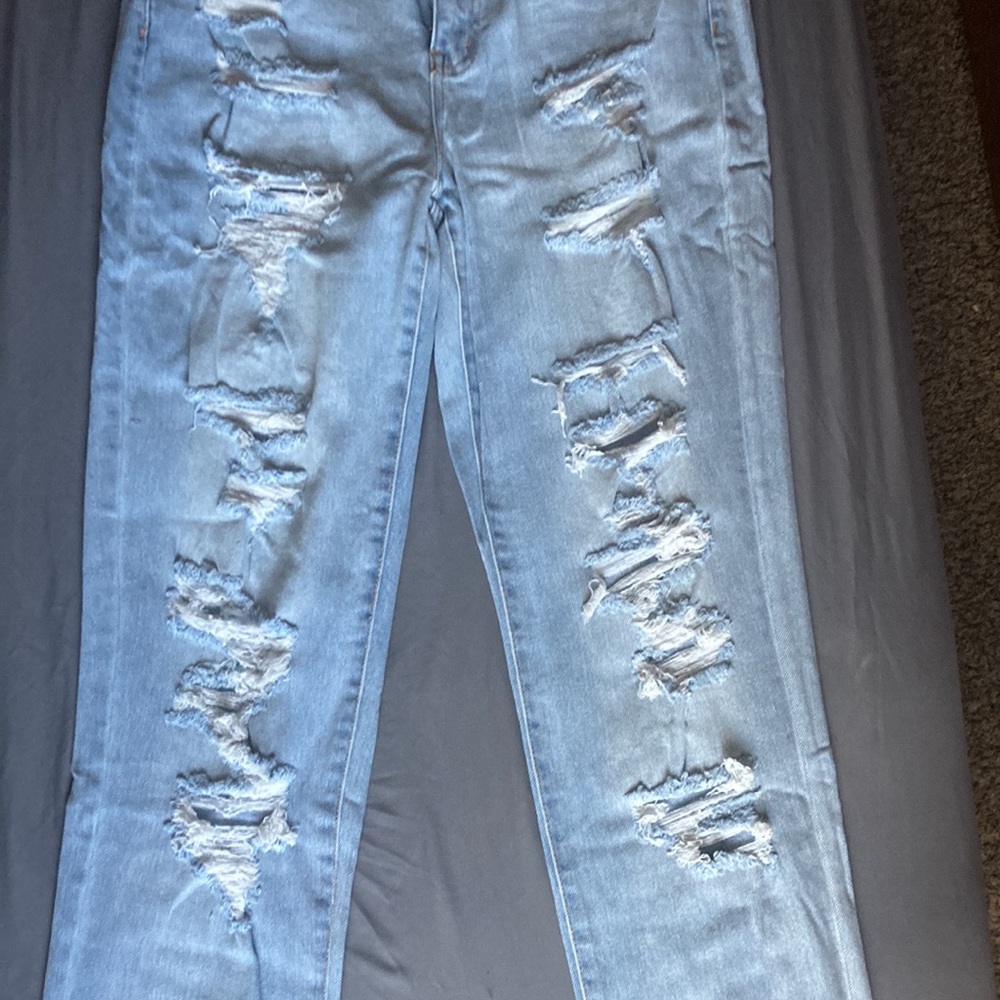 Size 11 fashion nova straight leg distressed pants